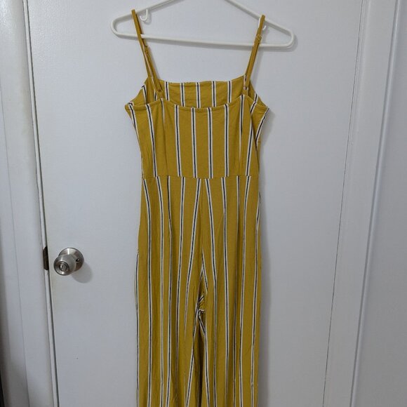 Bershka yellow stripped jump suit small - Picture 1 of 5